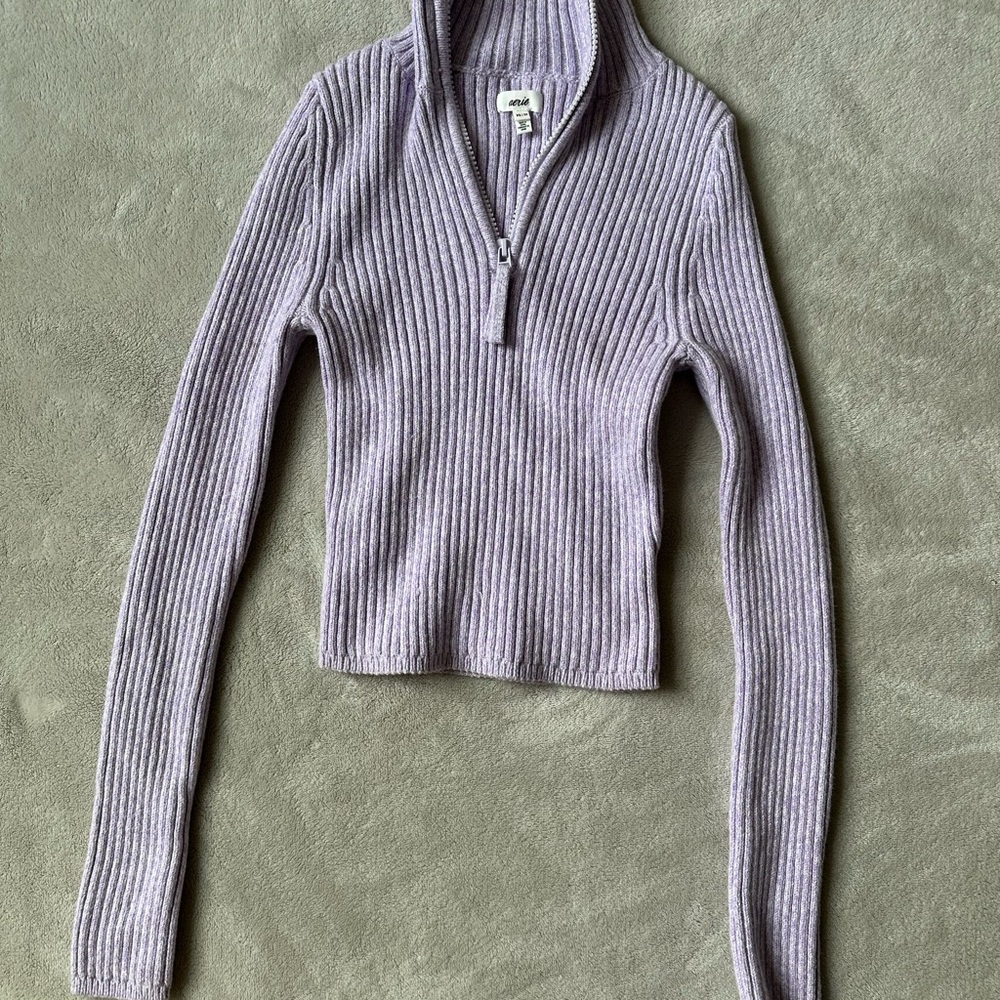 Aerie Lavender Ribbed Turtleneck Sweater